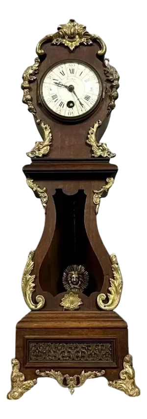 Master Clock in Wood and Gilded Bronze