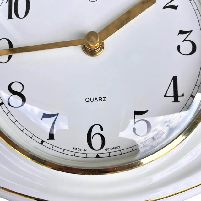 White Wallendorfer Porzellan Porcelain Wall Clock, Germany 1980s Quartz For Sale - Image 8 of 12