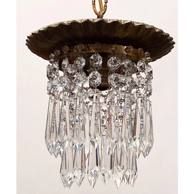1960s Italian Brass Upside Down Layered Cake Chandelier For Sale - Image 4 of 4