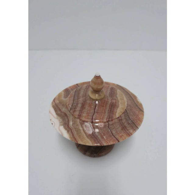 Onyx Marble Urn Form Round Box For Sale - Image 9 of 12