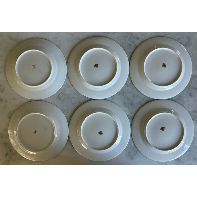 Vintage Meito China Hand Painted Floral Dinner Plates - Set of 6 For Sale - Image 9 of 12