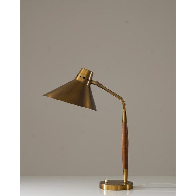 Midcentury Swedish Table Lamp in Perforated Brass, 1940s For Sale - Image 9 of 10