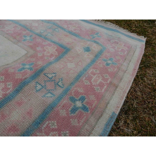 Vintage Distressed Turkish Kars Rug 4′11″ × 6′9″ For Sale - Image 10 of 13