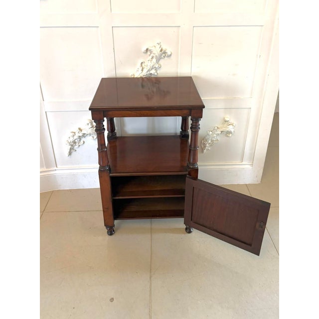 Antique English Victorian Mahogany Bedside Cupboard, 1860s For Sale - Image 3 of 10