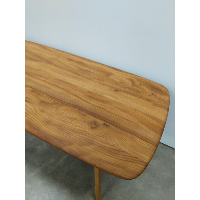 Brown Vintage Mid Century Modern Plank Dining Table Attributed to Ercol For Sale - Image 8 of 8