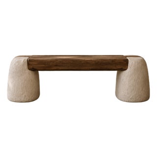 Sculpted Balance Console Bench — Handmade Wabi-Sabi Statement Furniture For Sale