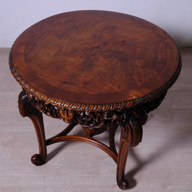 Antique Late 19th Century Carved Wooden Coffee Table, 1890s For Sale - Image 13 of 16