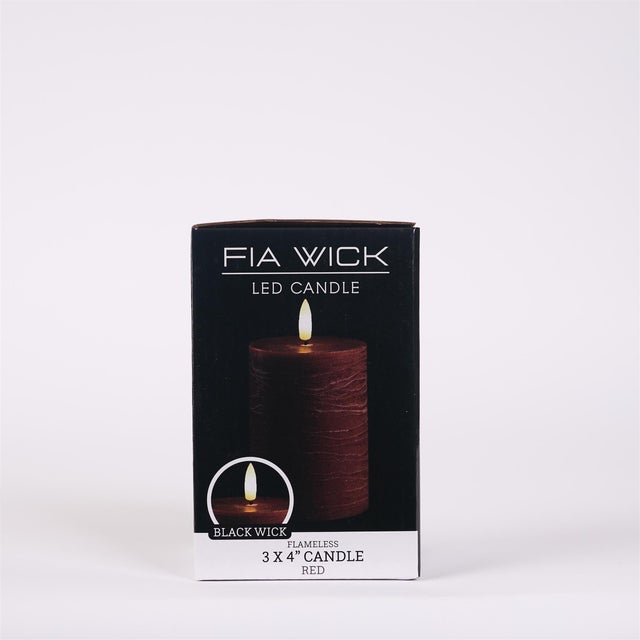 Kenneth Ludwig Chicago FIA Wick Red Pillar Candle (Set of 2) For Sale - Image 4 of 5