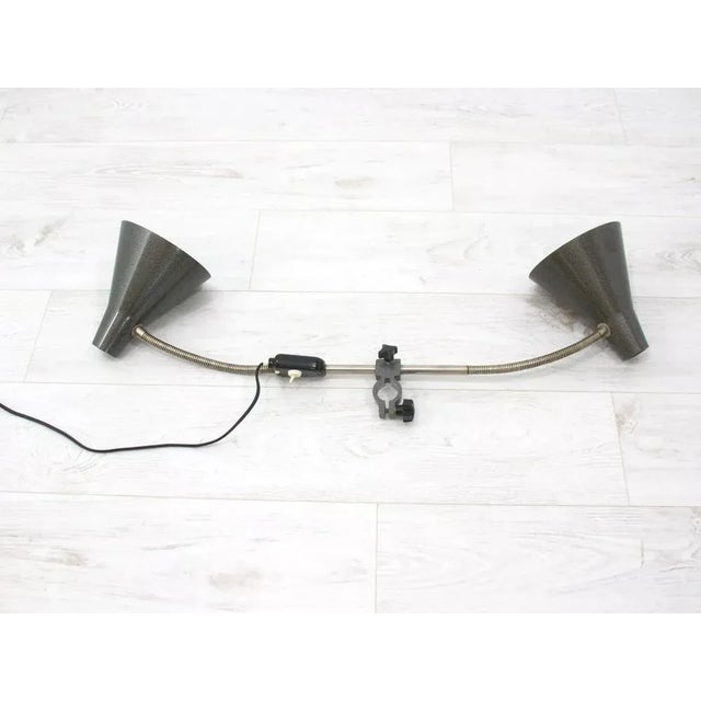 Metal Architect's Table Double Lamp, 1950s For Sale - Image 7 of 10