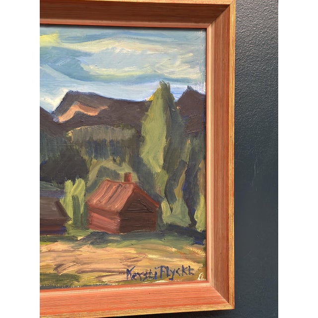Kerstin Flyckt, Mountain Landscape, 1960s, Oil on Panel, Framed For Sale - Image 10 of 18