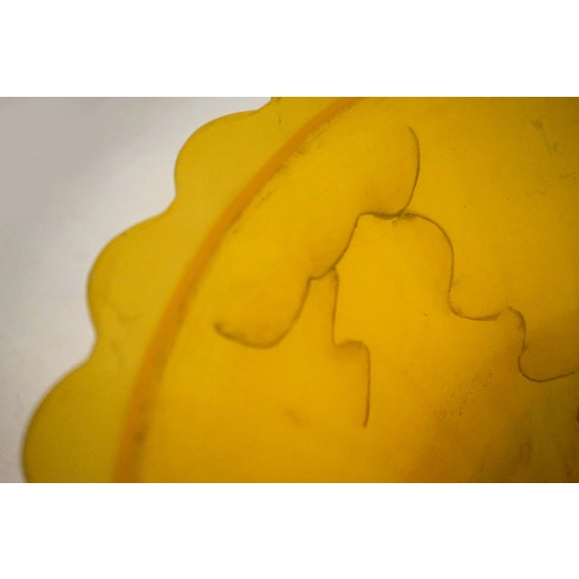 1920s Art Nouveau Yellow Studio Amber Glass Ceiling Mount For Sale - Image 9 of 11