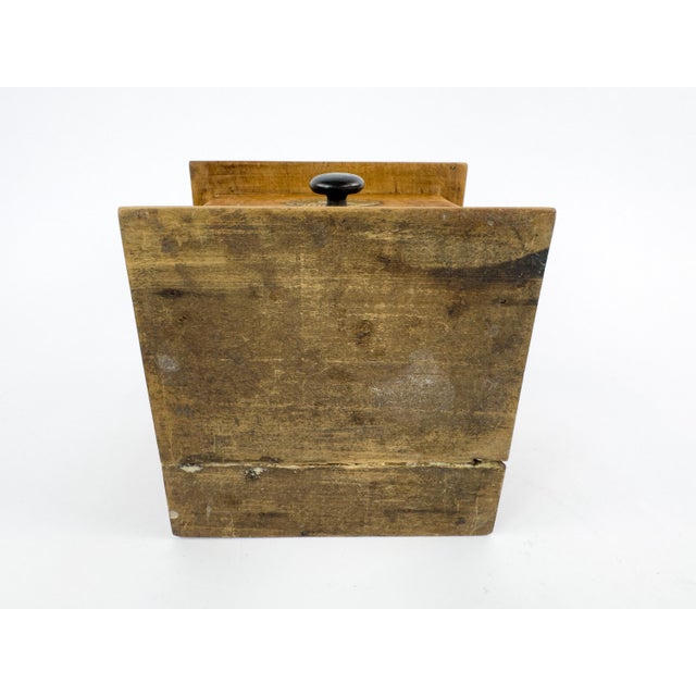 Antique French Peugeot Frères Wooden Coffee Grinder With Brass Hopper – Early 20th Century For Sale - Image 12 of 12