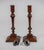 Antique Pair English Mahogany Candlesticks For Sale - Image 4 of 6