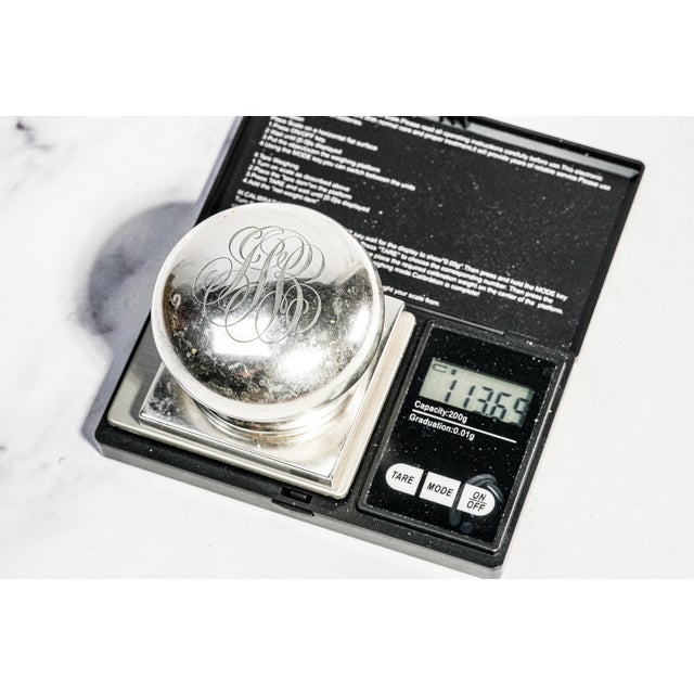 Magnificent Large Gilded Age Antique Black Starr & Frost Crystal Sterling Silver Desk Paperweight Inkwell Home Office Decor For Sale - Image 14 of 18