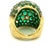 Modern 1990s Bold 18k Yellow Gold Tsavorite & Diamond Pavé Dome Ring, Size 6 For Sale - Image 3 of 13