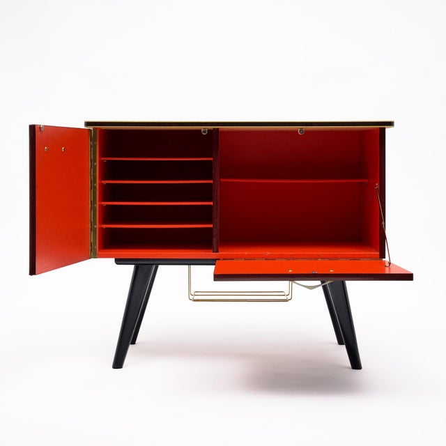 Wood Period Mid-Century Modern, French Bar Cabinet, 1950 For Sale - Image 7 of 9