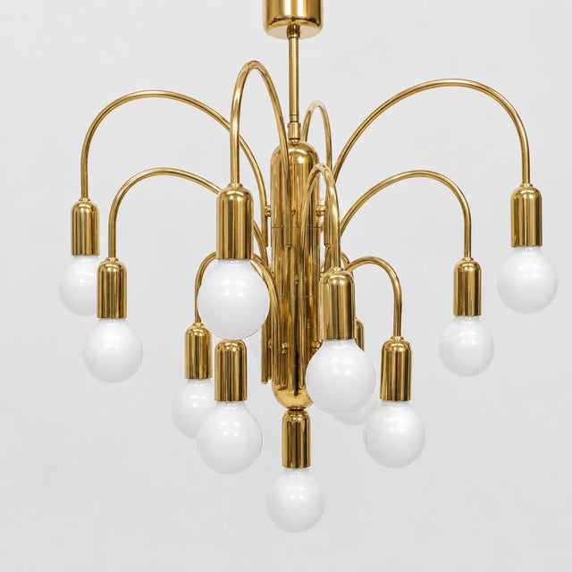 Vintage Gilt Chandelier, 1970s For Sale - Image 5 of 5