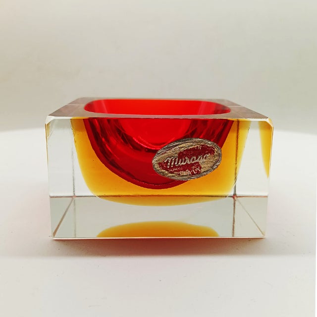 Handcrafted Square Ashtray or Catch-All in Murano Glass by Flavio Poli for Seguso, 1960s For Sale - Image 11 of 11