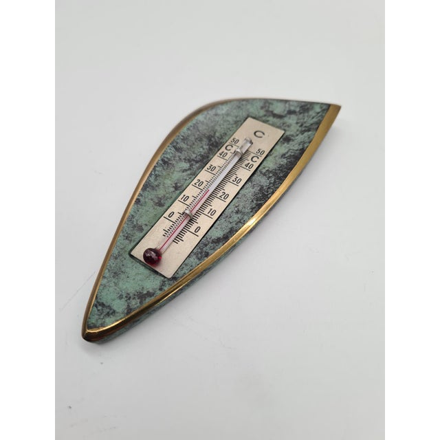 1970s Vintage Wall Thermometer in Brass, 1960s For Sale - Image 5 of 8