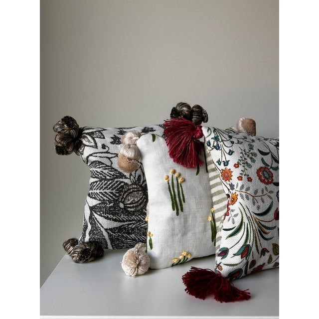 American Liberty & Co, Schumacher, Chelsea Textiles, Brunschwig & Fils Lavender Filled Decorative Cushions - Set of 3 For Sale - Image 3 of 12