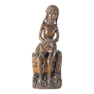 16th Century Netherlandish Oak Carving of Christ as the Man of Sorrows, Probably Malinese