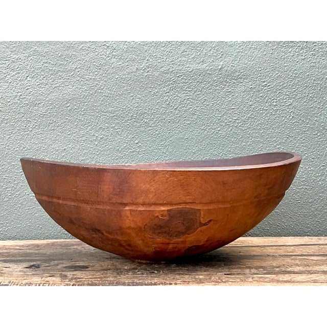 Vintage Monumental Carved Wood Salad Bowl For Sale - Image 12 of 12