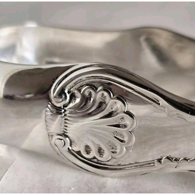 19th Century Antique Victorian Sterling Silver Shell and Floral Sugar Tongs by John Wilkie, 1849 For Sale - Image 5 of 12