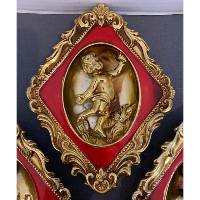 1960s Four Seasons Cherub Wall Plaques Set Valentine | Chairish