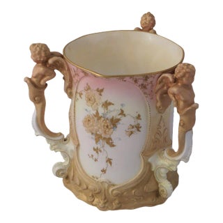 1900s English Victorian Style Porcelain Royal Doulton Loving Cup For Sale
