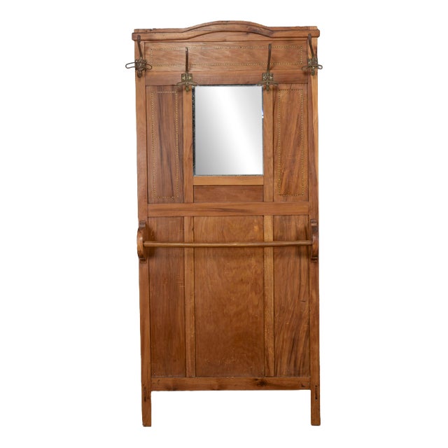Entryway Coat Rack with Mirror, Italy, Early 20th Century For Sale