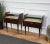 Very elegant and refined Italian 1950s Mid-Century Modern pair of bed side night stands tables in walnut veneer wood with...