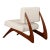 Brazilian Modern Sculptural Rosewood and White Bouclé Lounge Chair, 1960s For Sale