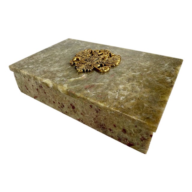 Mid-Century Vintage Italian Handcrafted Alabaster Trinket Box For Sale