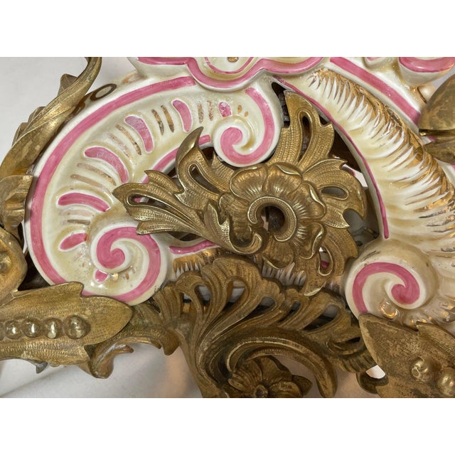 Large French Strasbourg 19th Century Faience Tall Floor Candle Holder With Ormolu For Sale In West Palm - Image 6 of 10