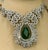11 Ct Pear Shape Zambian Natural Emerald & 17 Ct Diamond Necklace 18 Karat Gold For Sale - Image 4 of 18