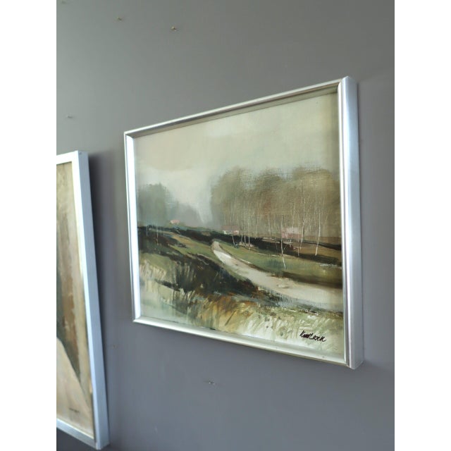 Mid-Century Modern 'A Gentle Path' Vintage Original Mini Landscape Oil Painting, Framed For Sale - Image 6 of 11