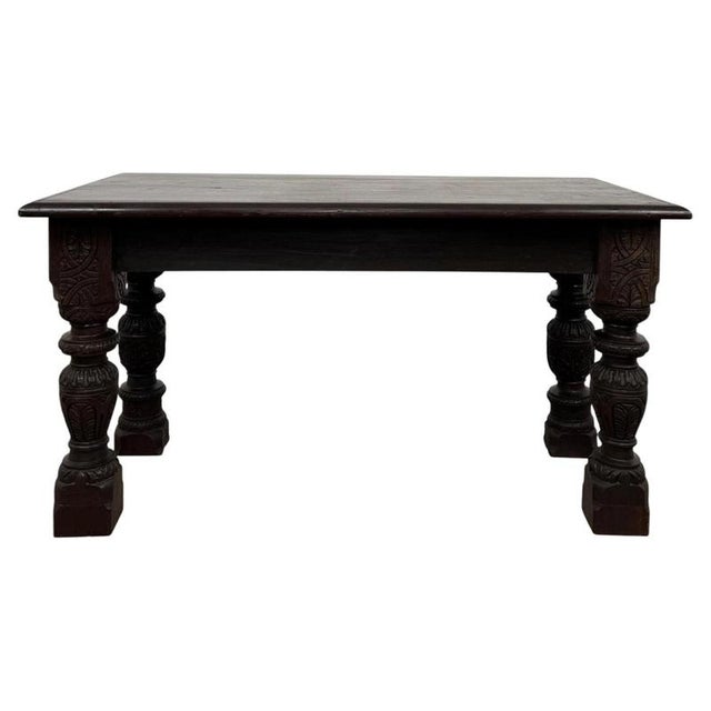 19th Century English Carved Oak Side Table For Sale - Image 6 of 8