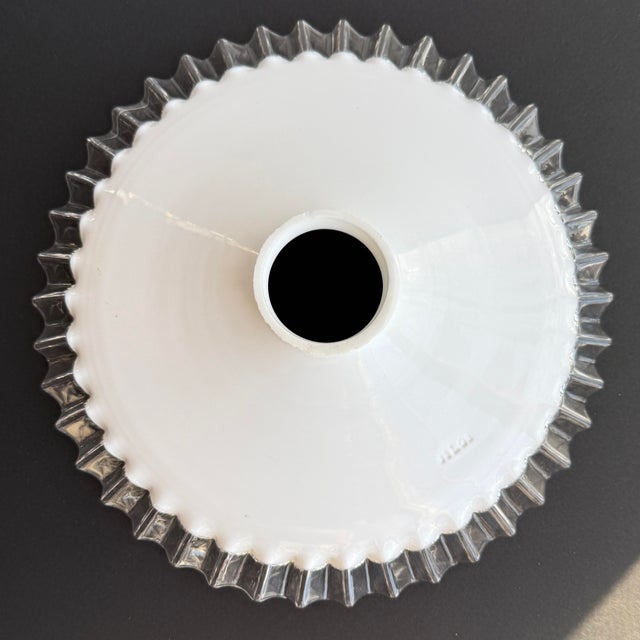 French White Opaline Glass “Frill” Pendant Light, 1930s For Sale In Buffalo - Image 6 of 8