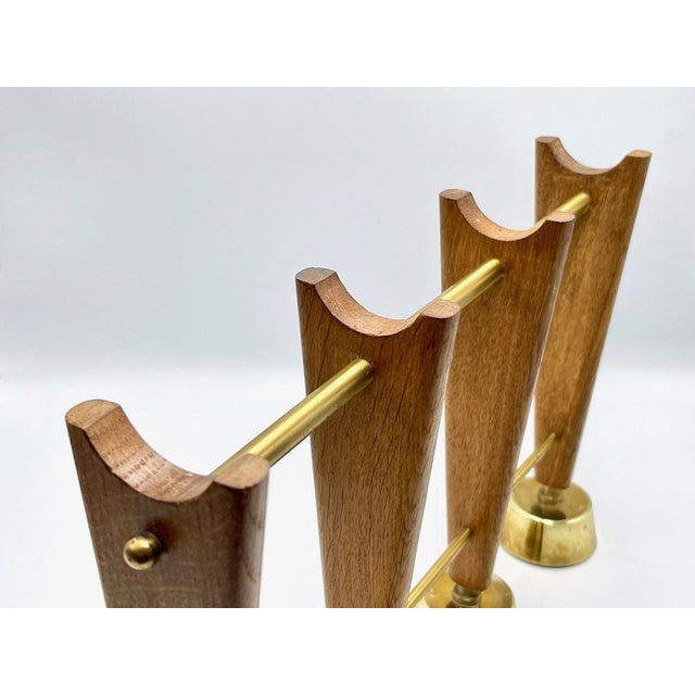 Large Danish Teak and Brass Candleholder, 1960s For Sale - Image 6 of 12