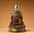 Metal Vintage Chinese Mud‑Gilded Bronze Guanyin Bodhisattva Seated Lotus Figure, Chinoiserie Altar Statue For Sale - Image 7 of 10