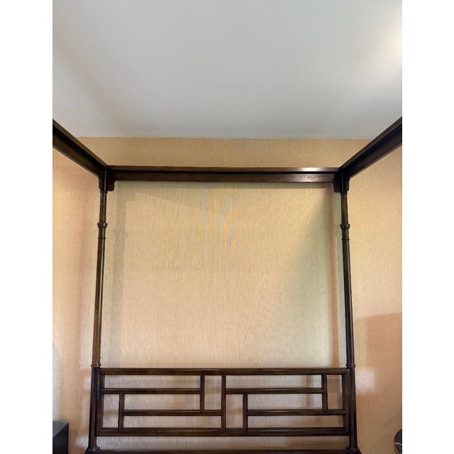 Wood Baker Furniture "Far East" Canopy Bed, Mahogany, Queen Size, Vintage For Sale - Image 7 of 11