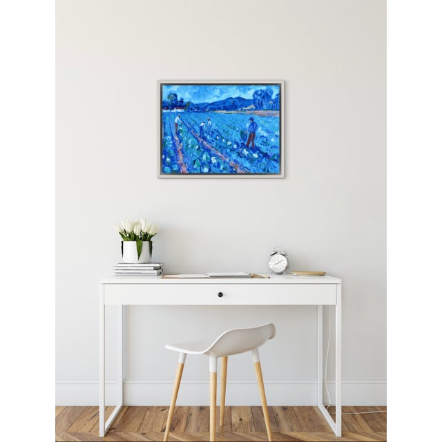 The Harvesters, Modern Impressionist Oil Painting Landscape For Sale - Image 10 of 10