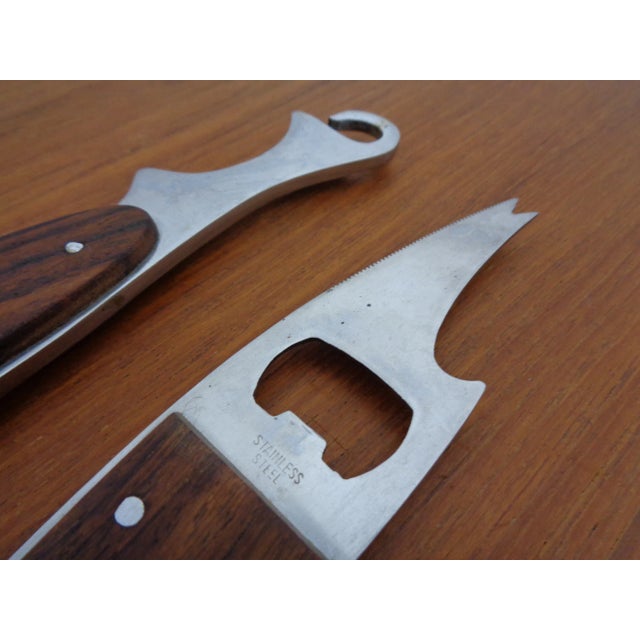 Wood Fish Shaped Bottle Opener in Stainless Steel by Carl Auböck, Set of 2, 1960s For Sale - Image 7 of 13