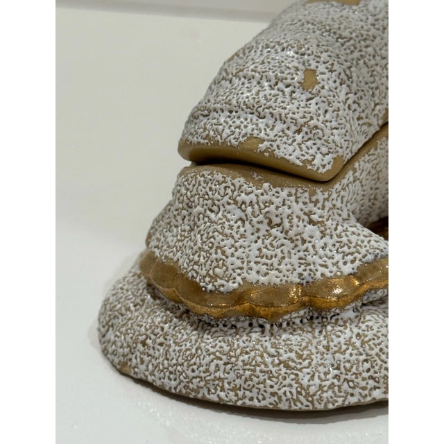 Mid 20th Century Vintage Italian Majolica Crab Lidded Ceramic Box Textured Glaze Marked For Sale - Image 5 of 7