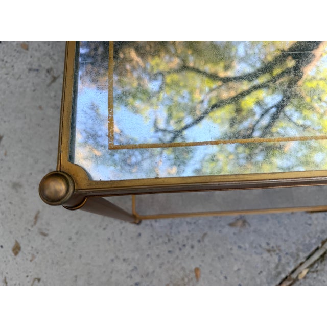 Metal Lillian August 'Anton' Aged Brass and Shagreen Side Table For Sale - Image 7 of 17