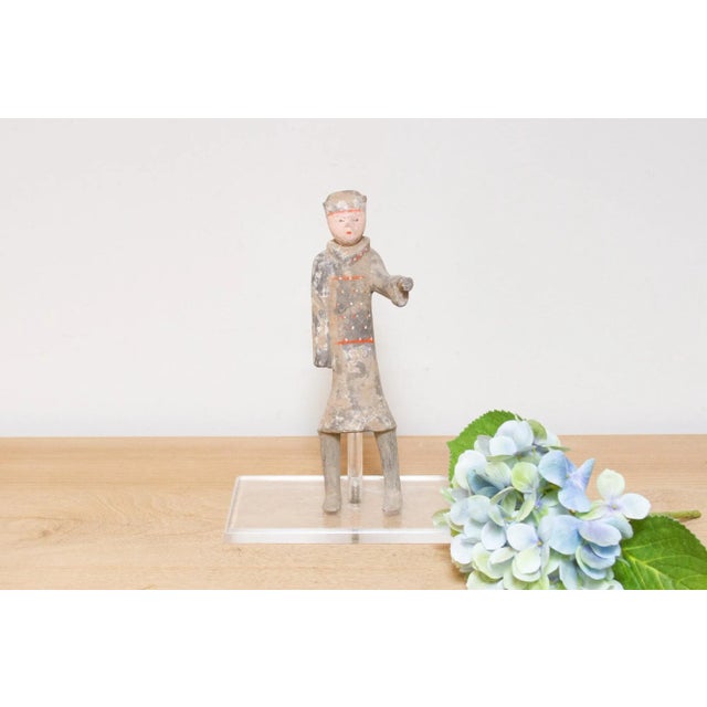 Ceramic Antique Warrior Painted Pottery Figure For Sale - Image 7 of 7