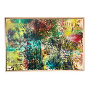 Nachume MillerUntitled Dynamic Colorful Abstract Expressionist Oil Painting, Israeli-American, 1996