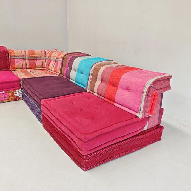 Blue Mah Jong Red Four-Seater Modular Sofa by Missoni, H. Hopfer for Roche Bobois, 1990s, Set of 4 For Sale - Image 8 of 18