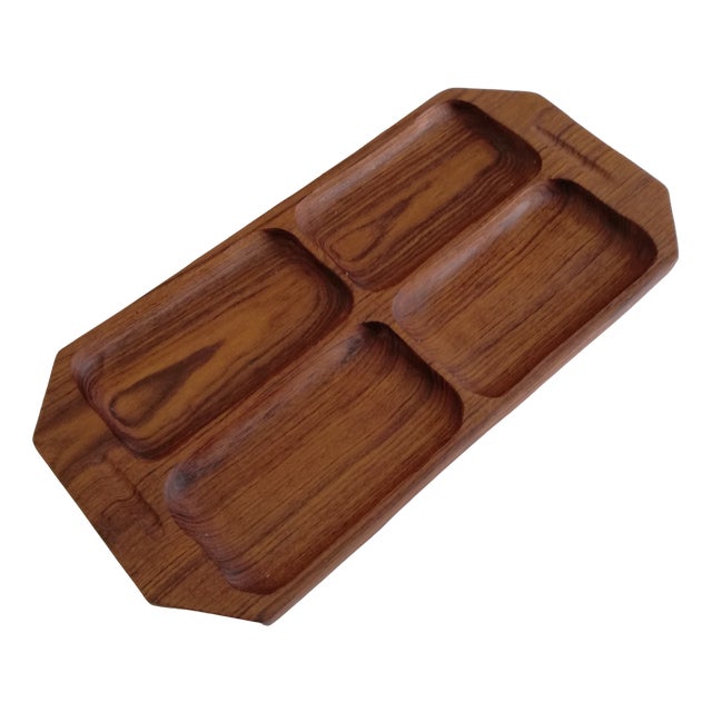 Rectangular Serving Tray in Teak For Sale