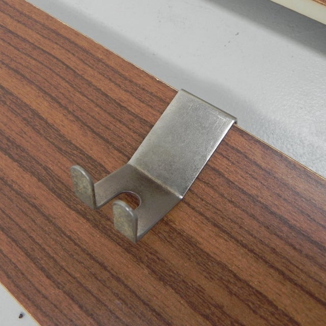 Vintage Wall Coat Rack with Hooks and Mirror, 1960s For Sale - Image 6 of 18